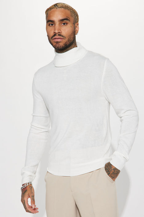 Buy t-base Off White Turtle Neck Solid Sweater - Sweater for Mens