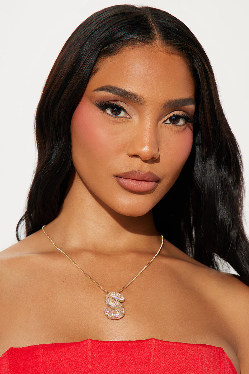 Bubble Letter S Necklace Gold Fashion Nova Jewelry Fashion Nova Bubble letter s necklace gold fashion nova jewelry fashion nova