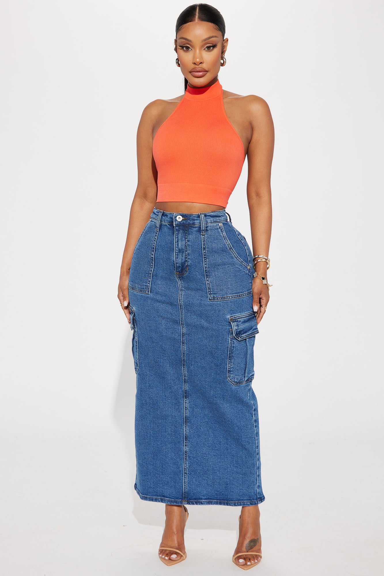 It Girl Denim Maxi Skirt - Dark Wash