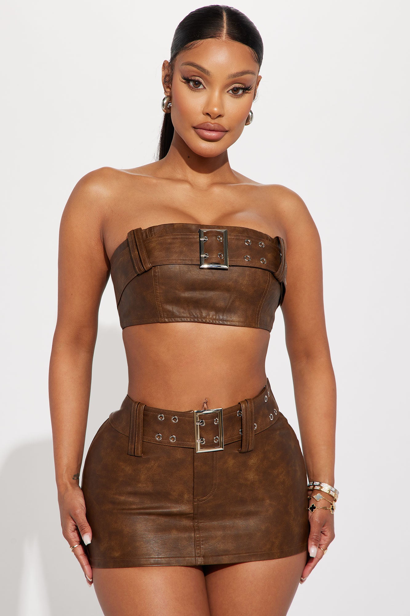 Faux leather tube top cheap