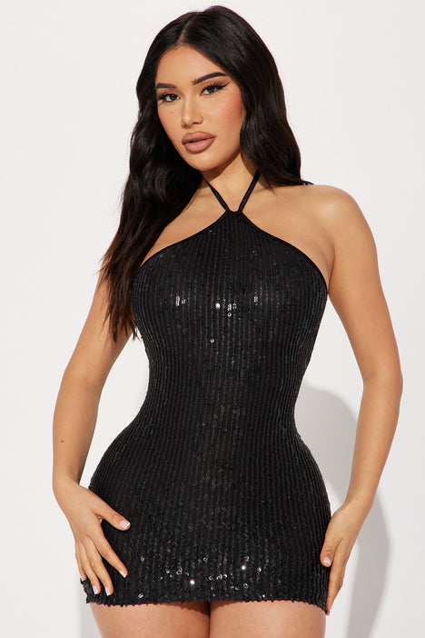 Fashion nova deals black sparkly dress