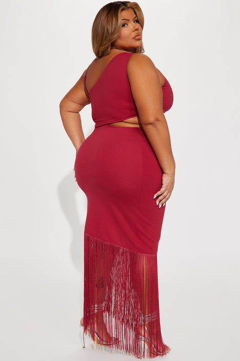 Fun Size Redd Fringed Plus Size Red Dresses