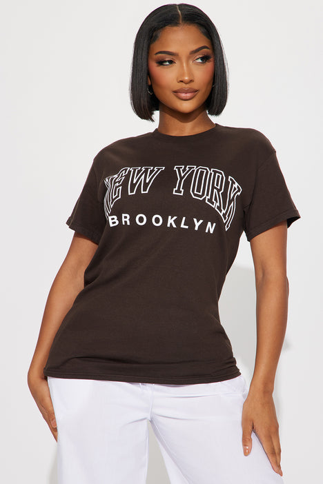 Brooklyn New York Tshirt Chocolate Fashion Nova Screens Tops and Bottoms Fashion Nova