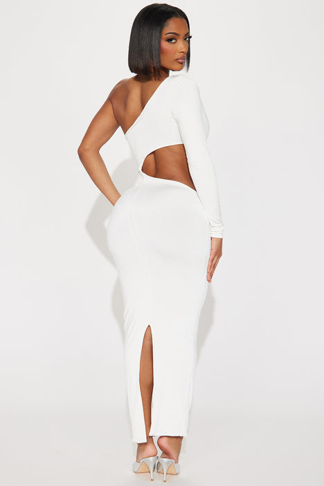 White long sleeve deals cut out dress