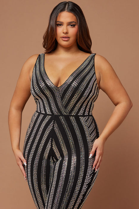 Plus size shop embellished jumpsuit