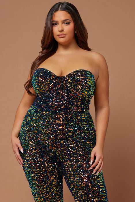 Fashion nova rainbow jumpsuit sales