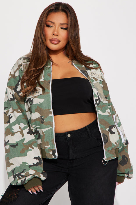 My Man s Camouflage Denim Bomber Jacket Camouflage Fashion