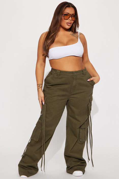 Tall Golden Hour Wide Leg Cargo Pant Olive Fashion Nova Pants