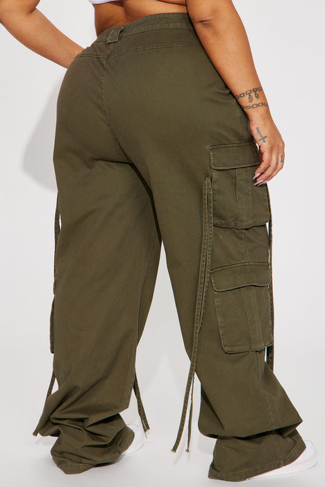 Women with Control Tall Tummy Control Straight Leg Cargo Pants 