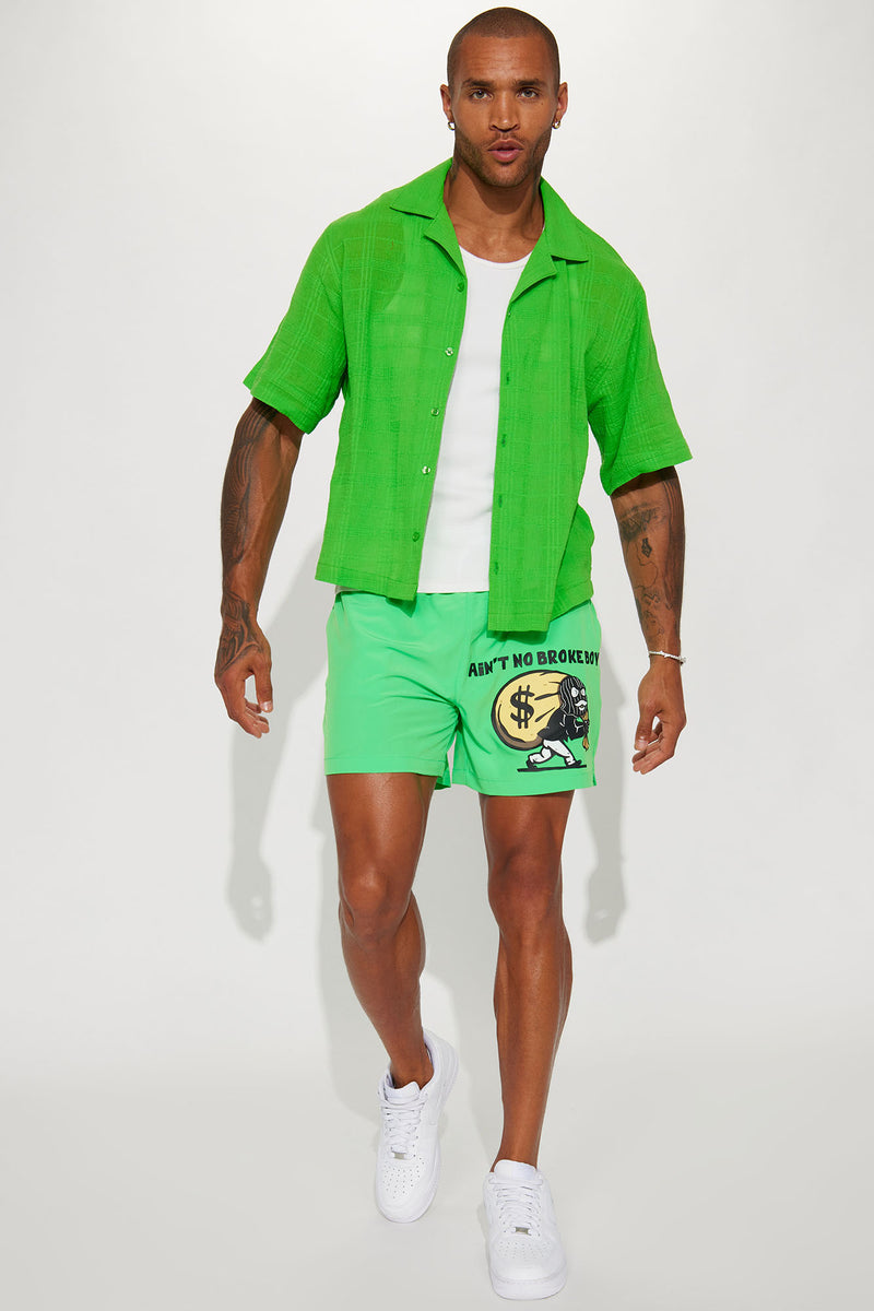 Broke Boy Swim Trunk - Green | Fashion Nova, Mens Swim | Fashion Nova