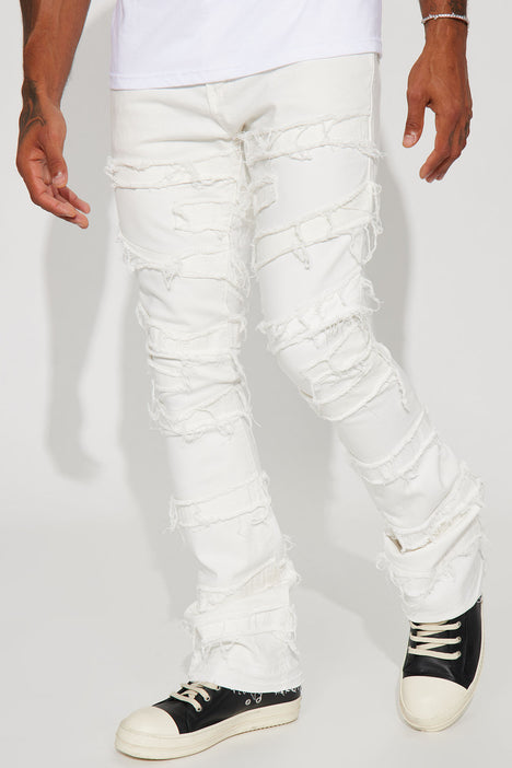 Mens white shop flare pants