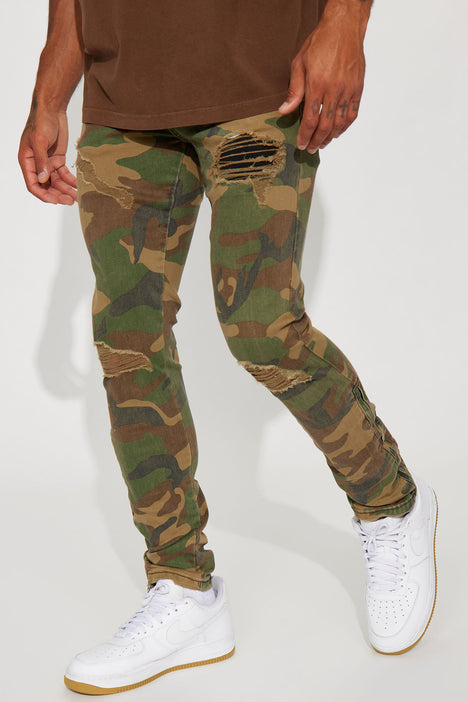 Camouflage skinny jeans mens sales