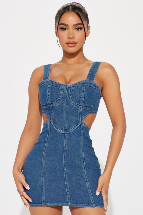 Fashion nova cheap blue jean dress