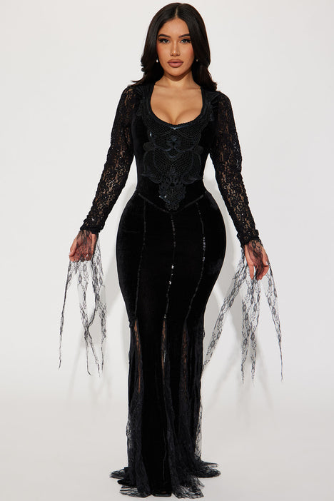 Fashion nova morticia dress hotsell