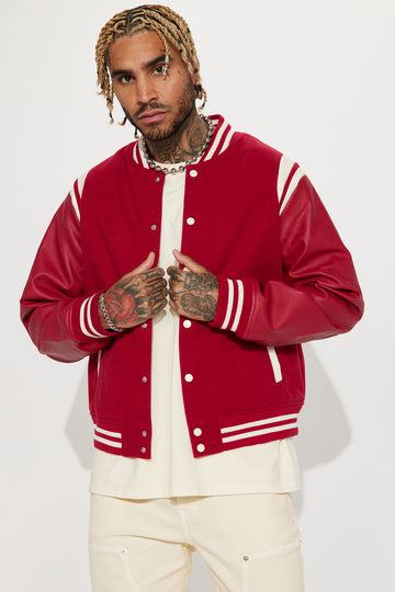 49ers Retro Bomber Jacket - Red, Fashion Nova, Mens Jackets