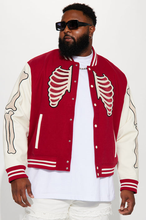 Varsity jacket shop red white