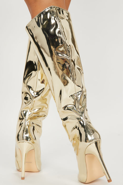 Rose gold thigh high boots new arrivals