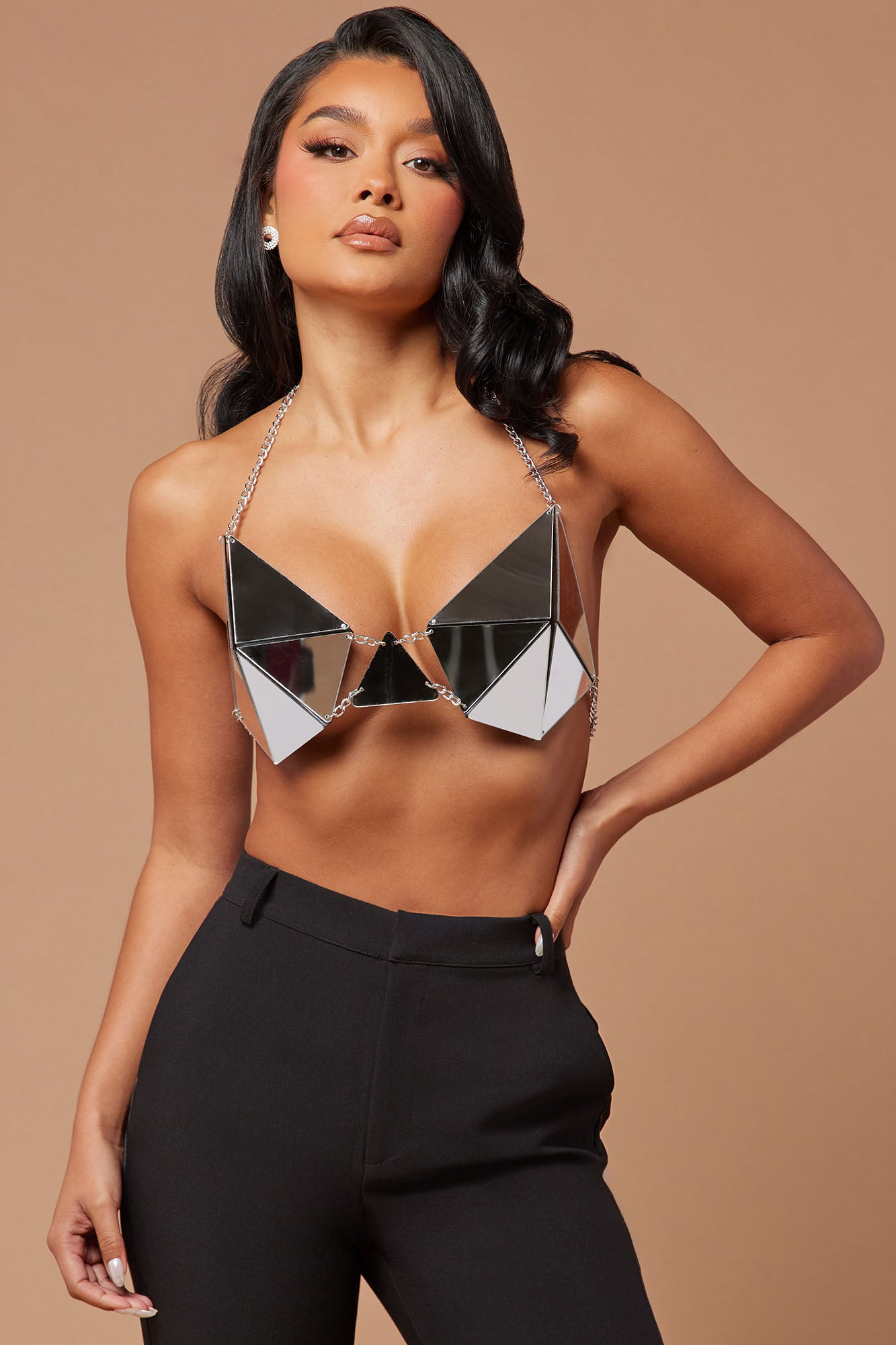 Trista Mirror Bralette - Silver