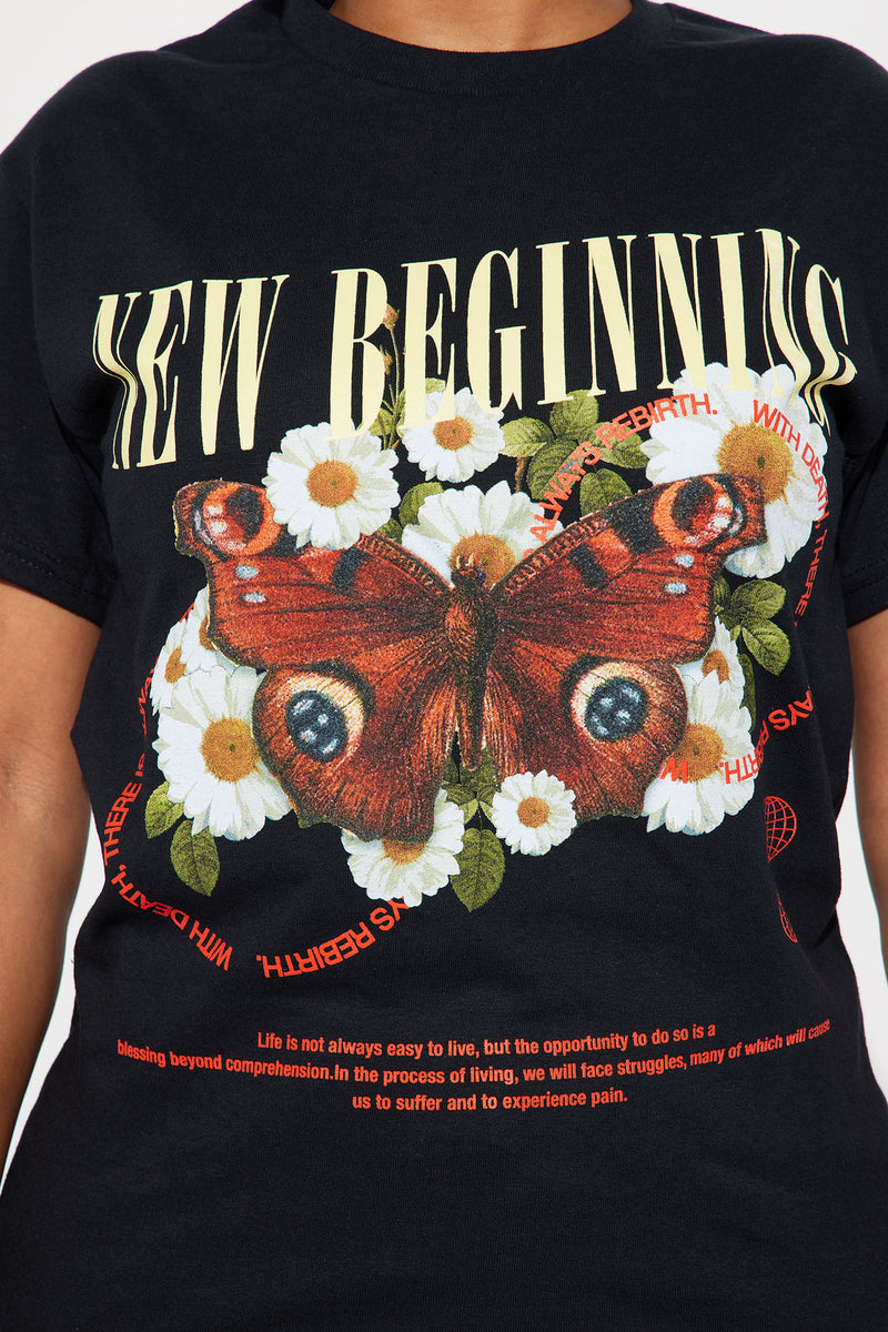 New Beginning Butterfly Graphic Tshirt - Black | Fashion Nova, Screens ...