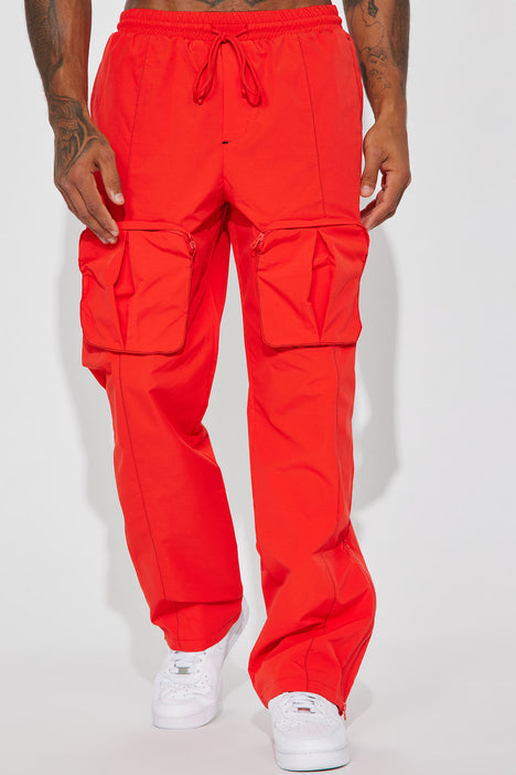 Red cargo pants fashion nova clearance
