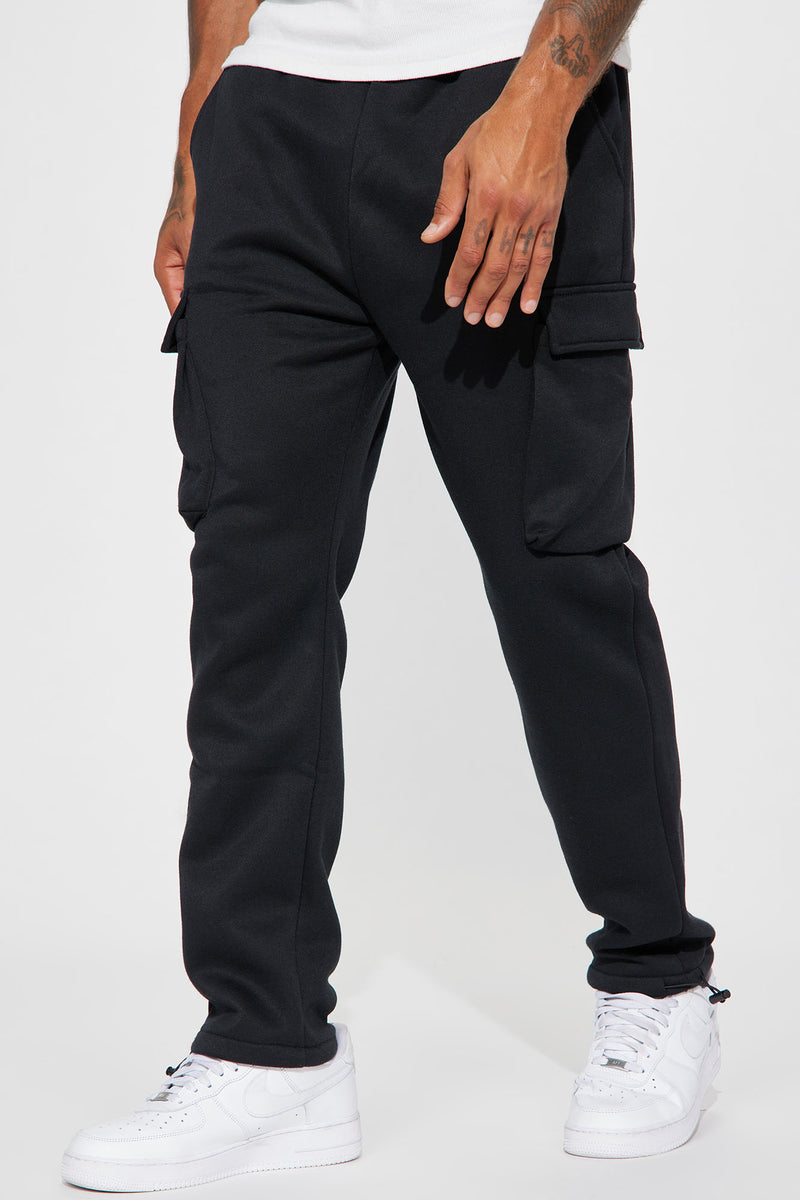 With It Cargo Sweatpants - Black | Fashion Nova, Mens Fleece Bottoms ...