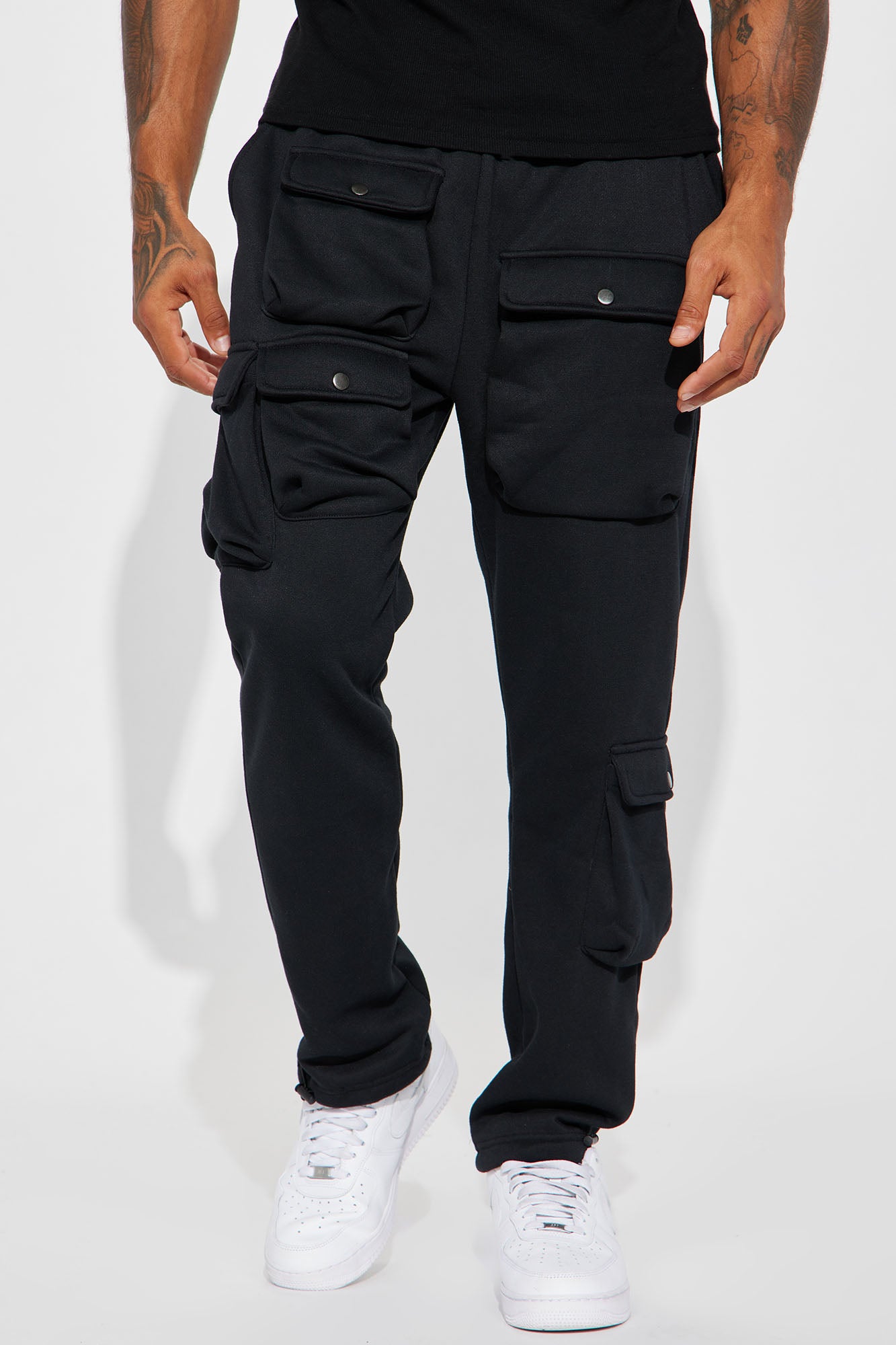Black Cargo Sweatpants - ShopperBoard