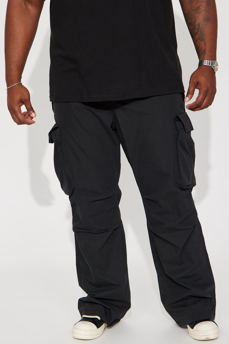 Slim Flare Cargo Parachute Pants - Black | Fashion Nova, Mens Pants ...