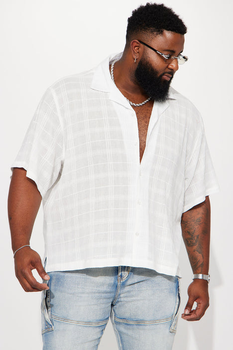Draw The Line Textured Button Up Shirt White Fashion Nova