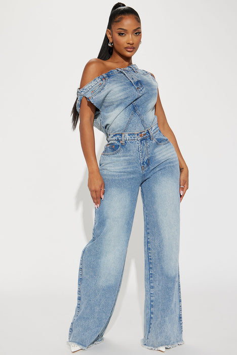 Denim overalls fashion nova on sale