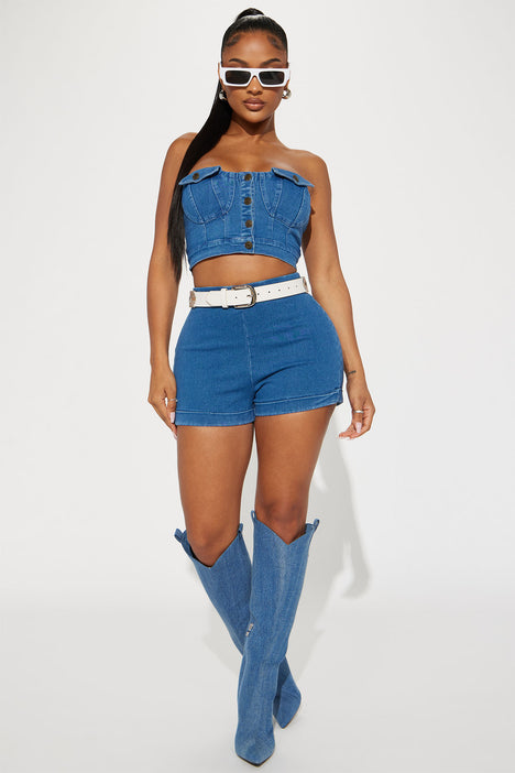 Denim short top hotsell