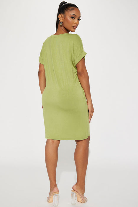 T shirt dress 2025 olive green