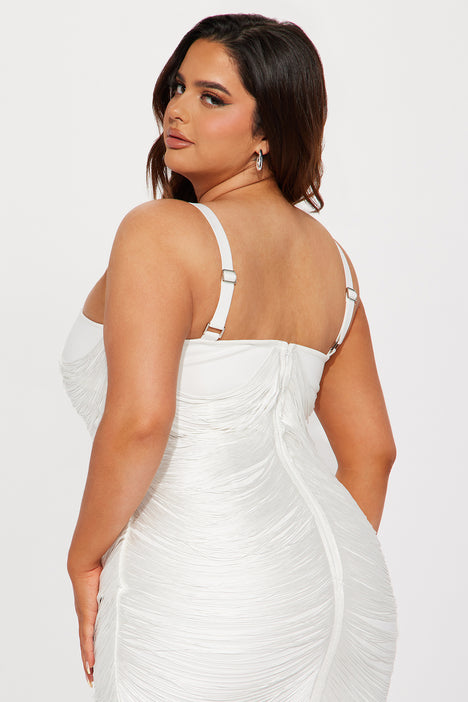 White fringe outlet dress fashion nova
