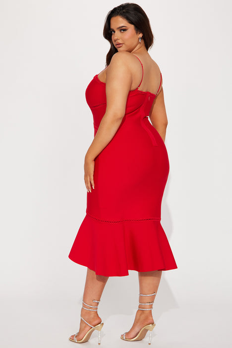 Sensual Bandage Midi Dress Red Fashion Nova Dresses Fashion