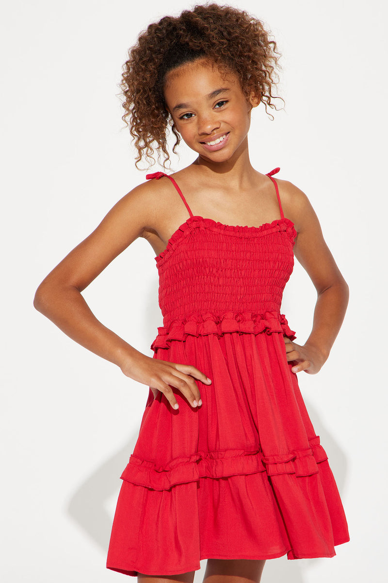 Mini Rebecca Tiered Dress - Red | Fashion Nova, Kids Dresses | Fashion Nova