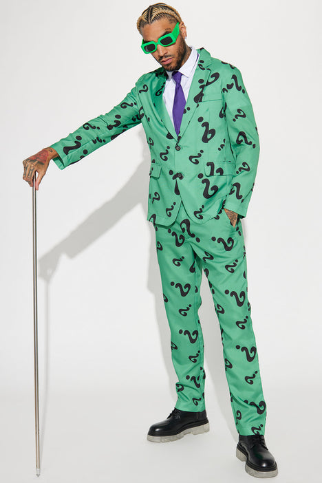 The Riddler 3 Piece Cosplay Suit Green combo