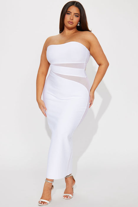 Mackenzie Bandage Maxi Dress White Fashion Nova Dresses