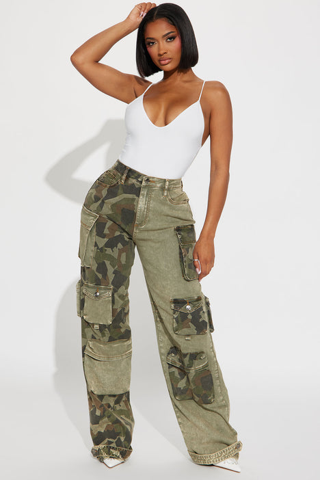 Out For Tonight Fold Over Cargo Pant - Olive