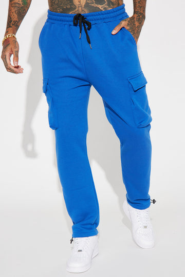 Blue cargo sweatpants sales