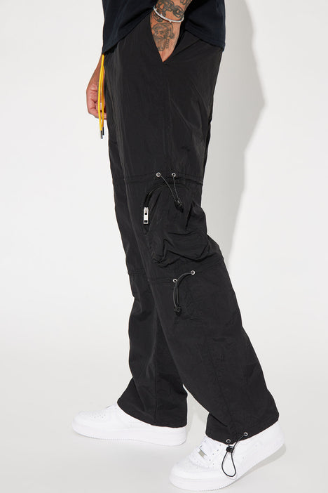 Homie Cargo Drawstring Fashion Black Nylon - Nova Pants Like | Nova, Act | Pants Fashion Mens