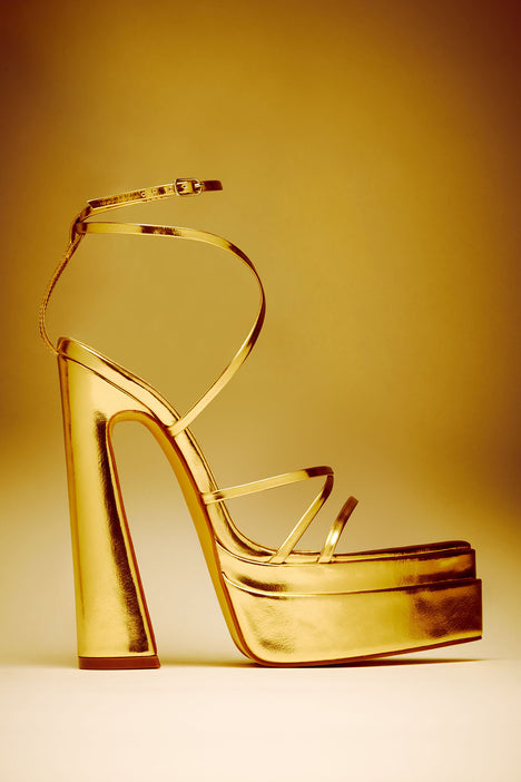 Womens gold discount platform sandals