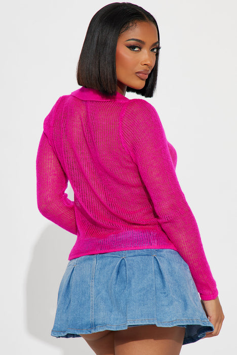 Fuchsia discount cropped cardigan