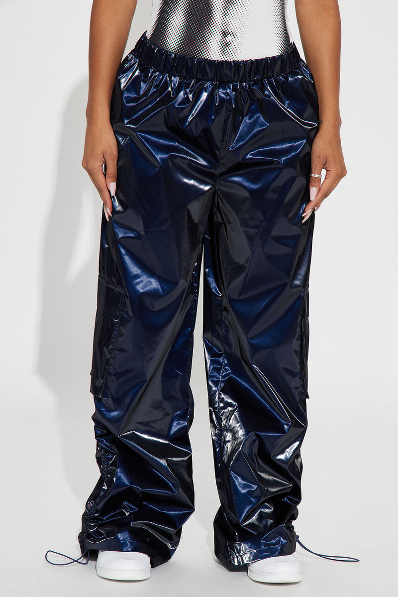 Drip Like Me Metallic Parachute Pant - Navy | Fashion Nova, Pants ...