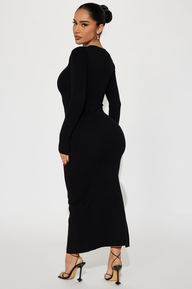 Eve Cutout Knit Midi Dress - Black | Fashion Nova, Dresses | Fashion Nova
