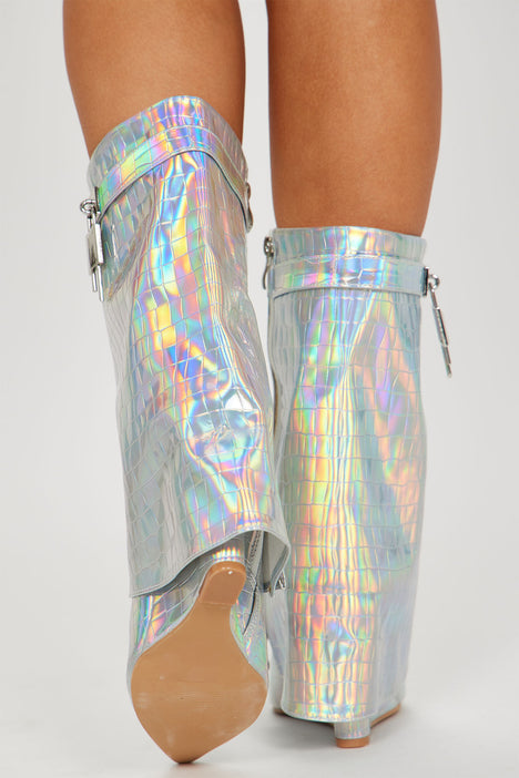 Iridescent booties sales