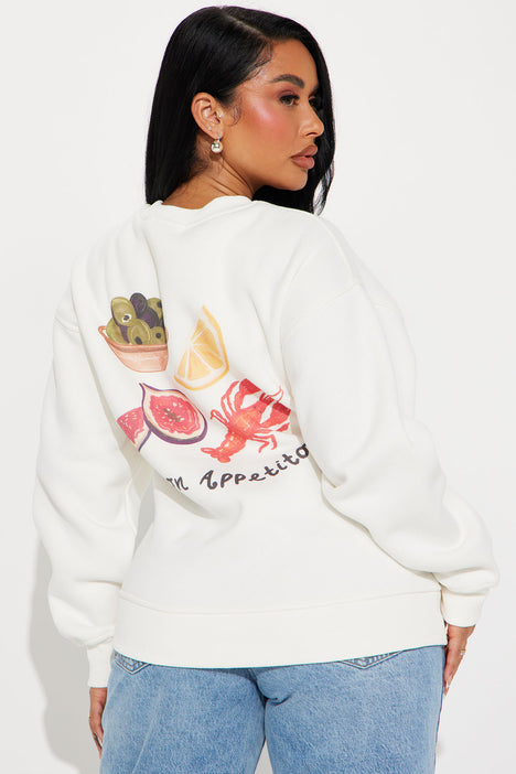 Buon Appetito Sweatshirt Ivory Fashion Nova Screens Tops and Bottoms Fashion Nova