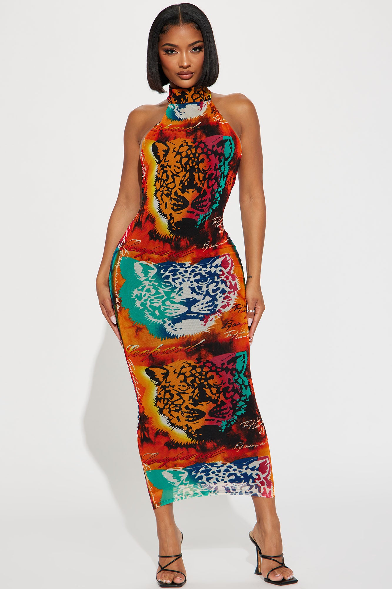 Safari Nights Mesh Maxi Dress Multi Color
