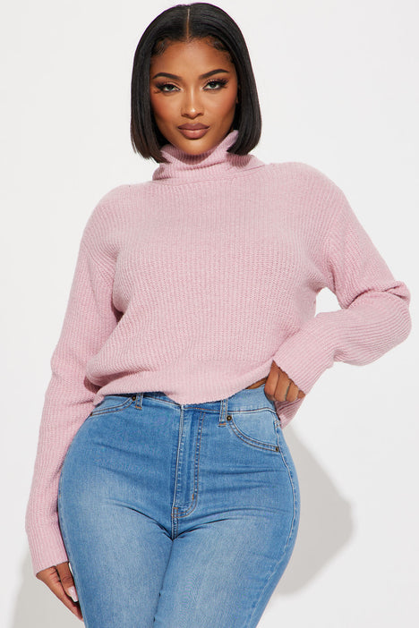 Roll neck jumper pink sales
