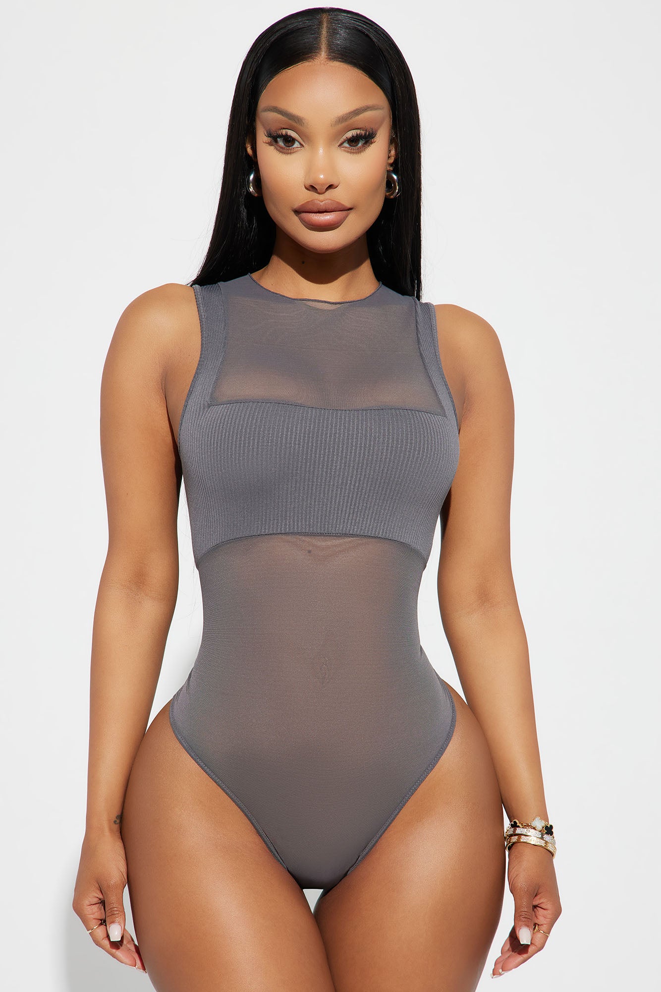 Sheer The View Bodysuit ($21) ❤ liked on Polyvore featuring