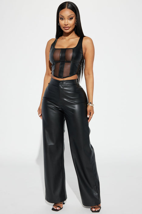 Taylor Faux Leather Pant Black