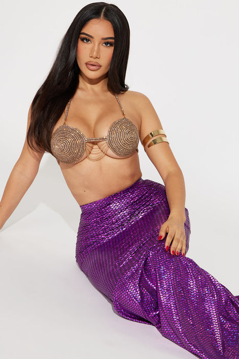 Beautiful Sea Creature Mermaid Skirt Costume Starter - Purple